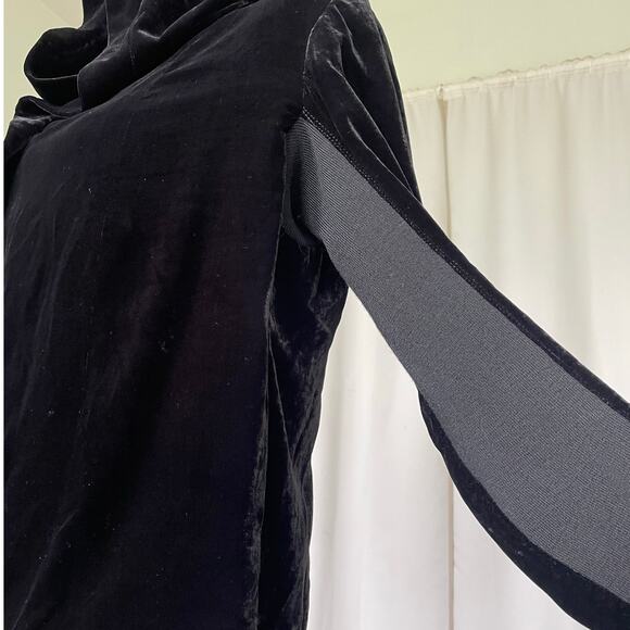 Rick Owens Black Velvet Hooded Biker Jacket Women's Size Medium Designer Luxury - Picture 6 of 14